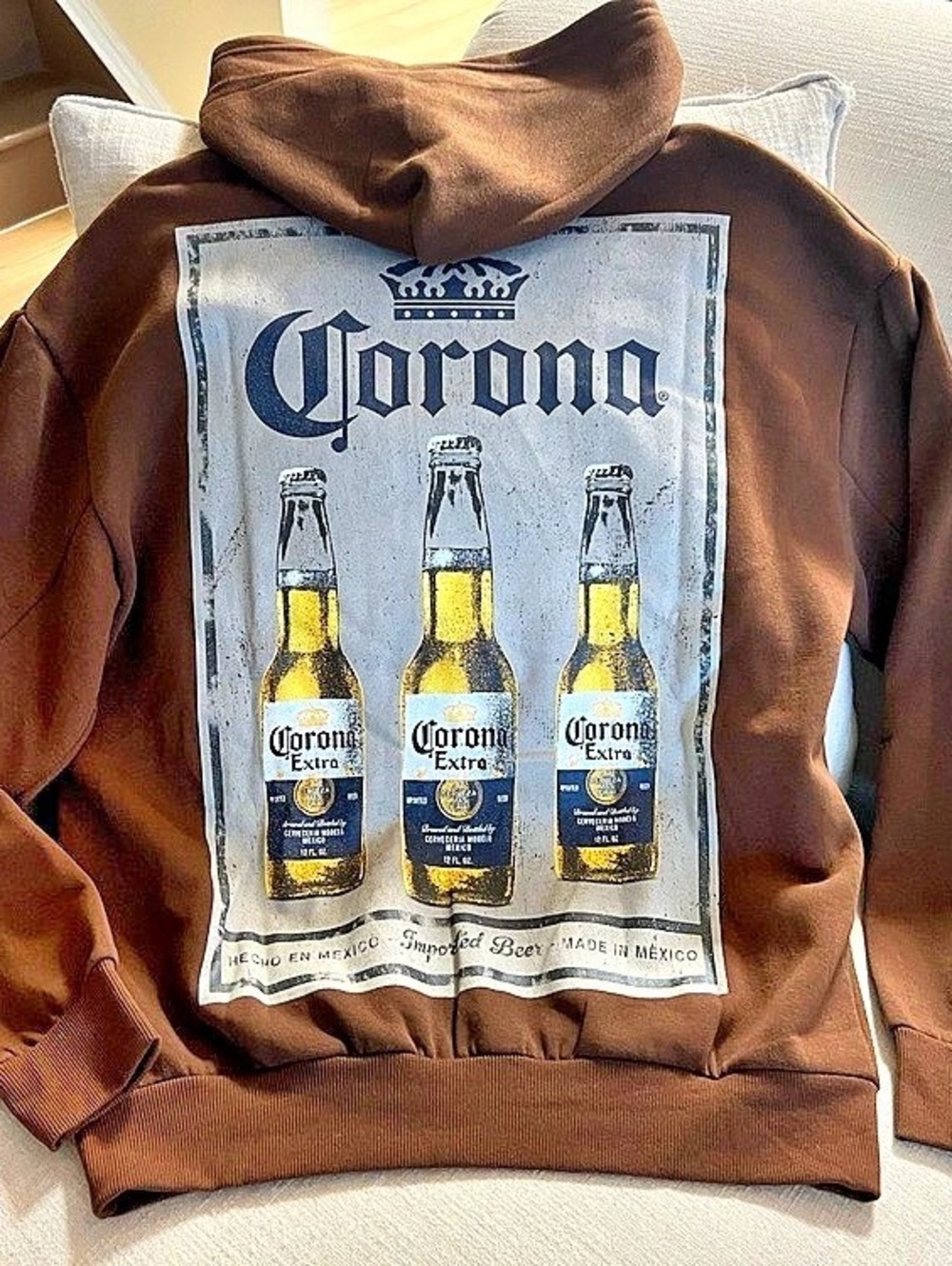 Corona Extra Brown Graphic Hoodie Brown Small